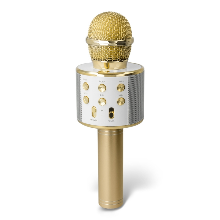 Forever Bluetooth microphone with speaker BMS-300 Lite gold in de groep HOME ELECTRONICS / Audio & Beeld / Handmicrofoons bij TP E-commerce Nordic AB (C48658)