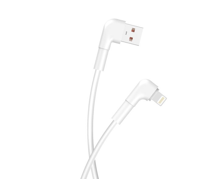 Maxlife MXUC-09 angle cable USB - Lightning 1,0 m 2,4A white in de groep SMARTPHONE & TABLETS / Opladers & Kabels / Kabels / Kabels Lightning bij TP E-commerce Nordic AB (C48662)