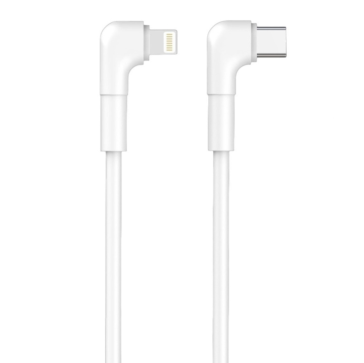 Maxlife MXUC-09 angle cable USB-C - Lightning 1,0 m 27W white in de groep SMARTPHONE & TABLETS / Opladers & Kabels / Kabels / Kabels Lightning bij TP E-commerce Nordic AB (C48664)