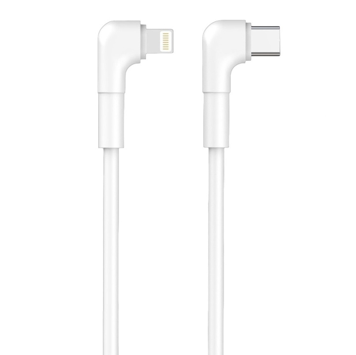Maxlife MXUC-09 Schuine kabel USB-C - Lightning, 1m, 27W, Wit in de groep SMARTPHONE & TABLETS / Opladers & Kabels / Kabels / Kabels Lightning bij TP E-commerce Nordic AB (C48664)