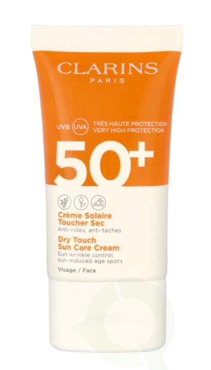 Clarins Dry Touch Sun Care Cream SPF50+ 50 ml Face in de groep BEAUTY & HEALTH / Huidsverzorging / Zonnebank / Zonnebescherming bij TP E-commerce Nordic AB (C48896)