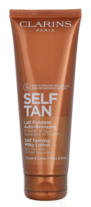 Clarins Self Tan Self Tanning Milky Lotion 125 ml Face & Body, 24-hour Hydration in de groep BEAUTY & HEALTH / Huidsverzorging / Zonnebank / Bruin zonder zon bij TP E-commerce Nordic AB (C48927)
