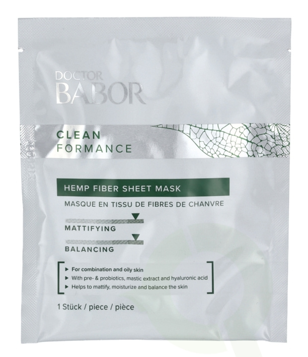Babor Clean Formance Hemp Fiber Sheet Mask 1 Piece in de groep BEAUTY & HEALTH / Huidsverzorging / Gezicht / Maskers bij TP E-commerce Nordic AB (C49215)