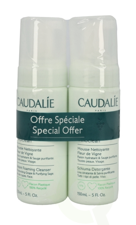 Caudalie Vinoclean Instant Foaming Cleanser Duo 300 ml 2x150ml in de groep BEAUTY & HEALTH / Huidsverzorging / Gezicht / Schoonmaak bij TP E-commerce Nordic AB (C49596)