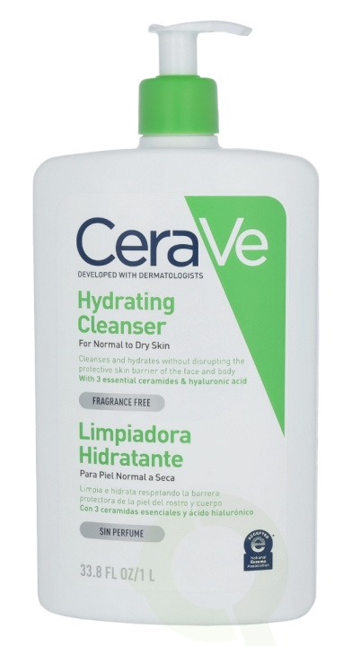 Cerave Hydrating Cleanser 1000 ml Normal to Dry Skin in de groep BEAUTY & HEALTH / Huidsverzorging / Gezicht / Schoonmaak bij TP E-commerce Nordic AB (C49602)