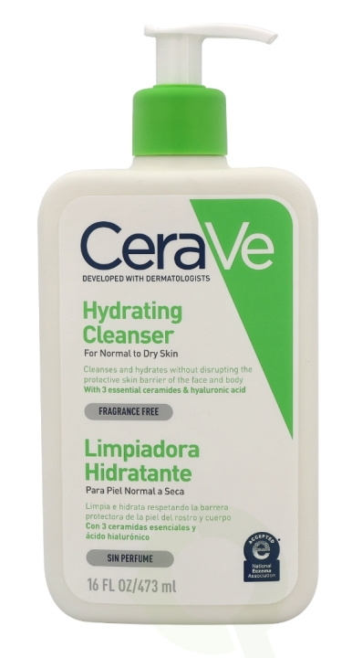 Cerave Hydrating Cleanser w/Pump 473 ml For Normal To Dry Skin in de groep BEAUTY & HEALTH / Huidsverzorging / Gezicht / Schoonmaak bij TP E-commerce Nordic AB (C49604)