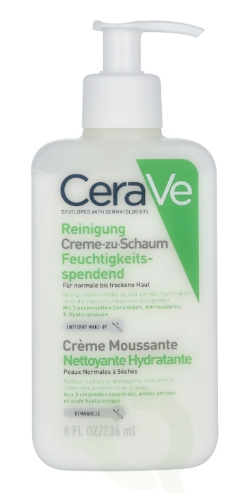 Cerave Hydrating Cream-To-Foam Cleanser 236 ml For Normal To Dry Skin in de groep BEAUTY & HEALTH / Huidsverzorging / Gezicht / Schoonmaak bij TP E-commerce Nordic AB (C49626)