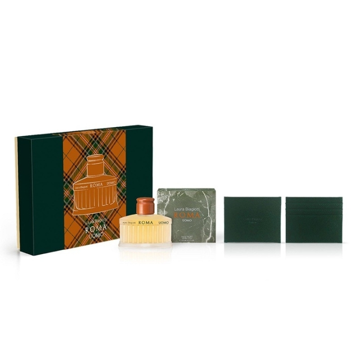 Laura Biagiotti Giftset Laura Biagiotti Roma Uomo Edt 125ml + Card Holder in de groep BEAUTY & HEALTH / Cadeausets / Cadeausets voor haar bij TP E-commerce Nordic AB (C49859)