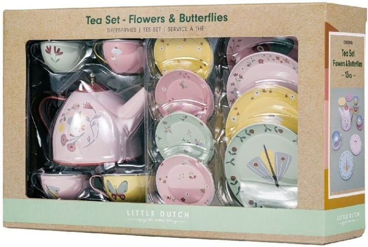 Little Dutch Flowers & Butteflies - Te-set, Rosa in de groep SPEELGOED, KINDER- & BABYPRODUCTEN / Speelgoed / Keukenspeelgoed bij TP E-commerce Nordic AB (C52034)