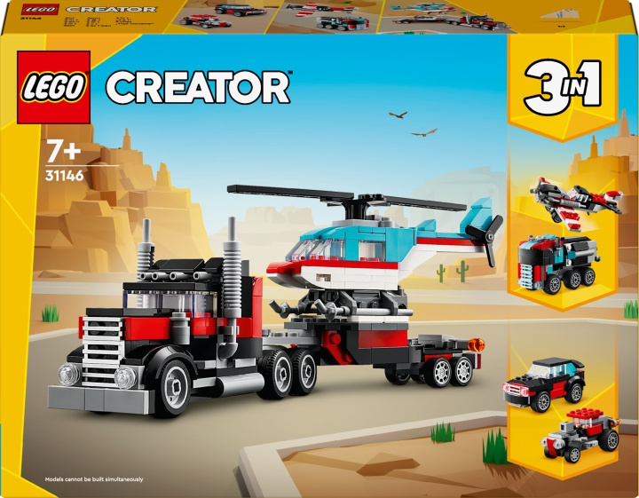 LEGO Creator 31146 - Flatbed Truck with Helicopter in de groep SPEELGOED, KINDER- & BABYPRODUCTEN / Speelgoed / Bouwspeelgoed / Lego bij TP E-commerce Nordic AB (C52168)