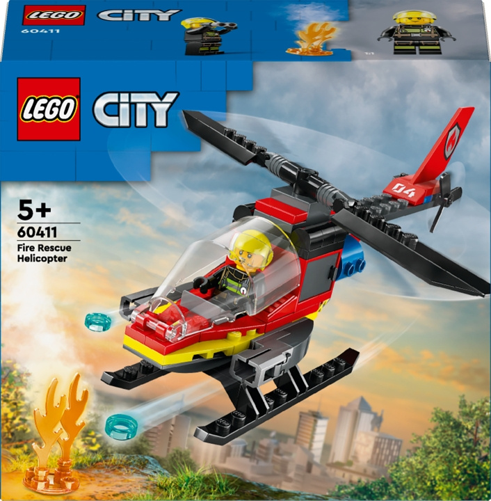 LEGO City Fire 60411 - Fire Rescue Helicopter in de groep SPEELGOED, KINDER- & BABYPRODUCTEN / Speelgoed / Bouwspeelgoed / Lego bij TP E-commerce Nordic AB (C52216)