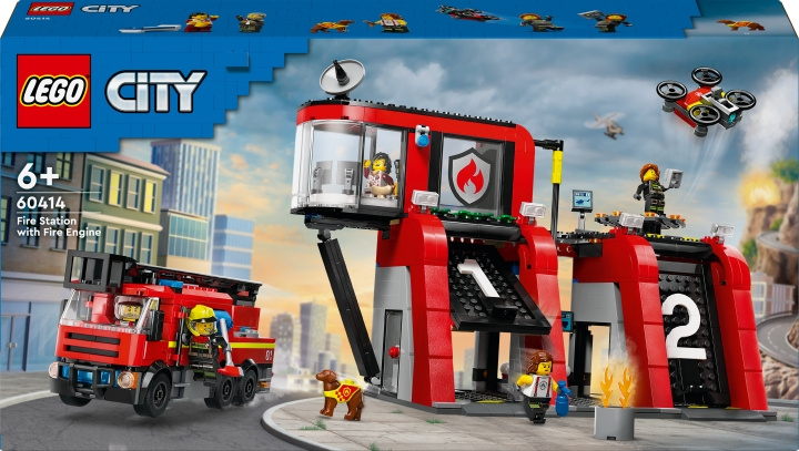 LEGO City Fire 60414 - Fire Station with Fire Truck in de groep SPEELGOED, KINDER- & BABYPRODUCTEN / Speelgoed / Bouwspeelgoed / Lego bij TP E-commerce Nordic AB (C52219)