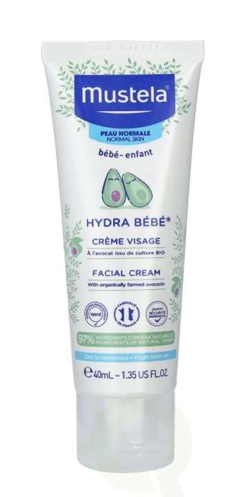 Mustela Hydra Bebe Facial Cream 40 ml Normal Skin in de groep BEAUTY & HEALTH / Huidsverzorging / Gezicht / Gezichtscrèmes bij TP E-commerce Nordic AB (C53845)