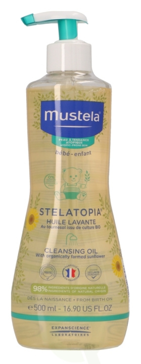 Mustela Bebe Stelatopia Cleansing Oil 500 ml in de groep BEAUTY & HEALTH / Huidsverzorging / Lichaamsverzorging / Bad- en douchegels bij TP E-commerce Nordic AB (C53847)