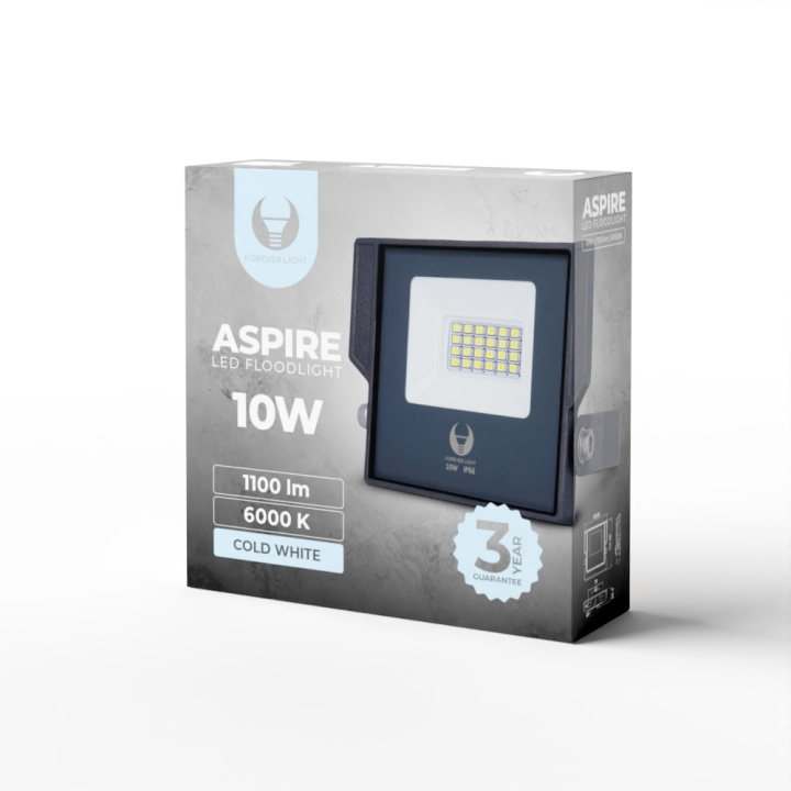 Forever Light ASPIRE - LED schijnwerper, 10W 6000K 1100lm 230V Forever Light in de groep HUISHOUDEN & TUIN / Elektriciteit & Verlichting / Buitenverlichting / LED-breedstraler bij TP E-commerce Nordic AB (C53928)