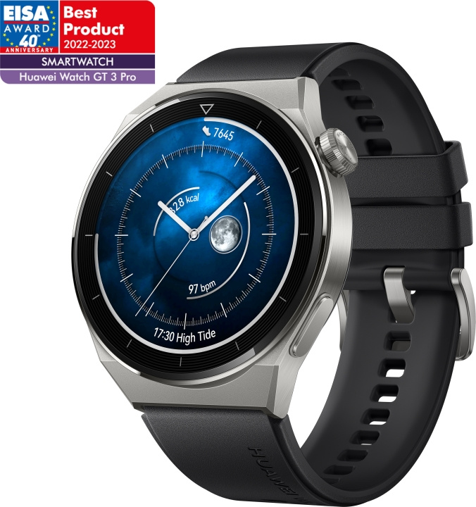 Huawei Watch GT 3 Pro - Smartwatch, 46 mm, titan / svart sportarmband in de groep SPORT, VRIJE TIJD & HOBBY / Smartwatch & Activiteitsmeters / Smartwatches bij TP E-commerce Nordic AB (C54005)