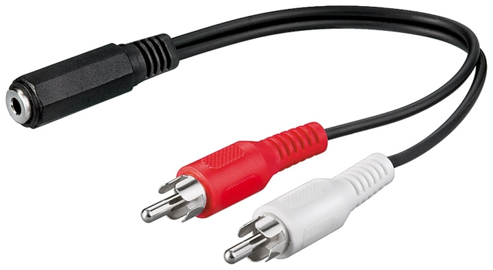 Goobay Adapter för ljudkabel 3,5 mm uttag till RCA-plugg Pawl 3,5 mm-uttag (3-pin, Stereo) > 2x RCA-kontakt (ljud vänster / höger) in de groep HOME ELECTRONICS / Kabels & Adapters / Audio Analoog / Adapters bij TP E-commerce Nordic AB (C54125)