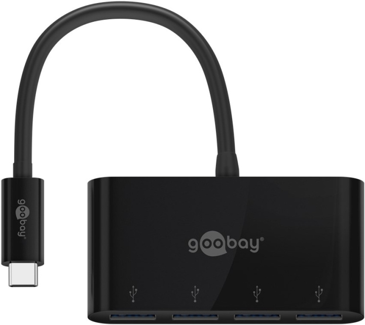 Goobay 4-vägs USB-C™-multiportadapter samtidig anslutning av 4x USB-A 3.0-uttag till USB-C™-kontakt in de groep COMPUTERS & RANDAPPARATUUR / Computeraccessoires / USB-hubs bij TP E-commerce Nordic AB (C54144)