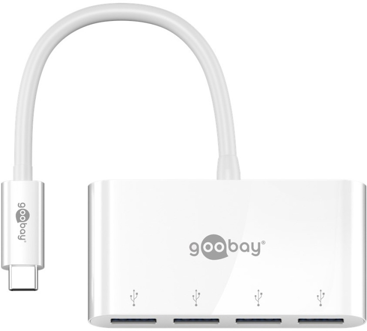 Goobay 4-vägs USB-C™-multiportadapter samtidig anslutning av 4x USB-A 3.0-uttag till USB-C™-kontakt in de groep COMPUTERS & RANDAPPARATUUR / Computeraccessoires / USB-hubs bij TP E-commerce Nordic AB (C54147)