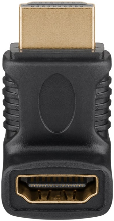 Goobay HDMI™-vinkeladapter för koaxialkabel, Guldpläterad (4K @ 60 Hz) HDMI™-uttag (typ A) > HDMI™ kontakt (typ A) 90 ° in de groep HOME ELECTRONICS / Kabels & Adapters / HDMI / Adapters bij TP E-commerce Nordic AB (C54152)