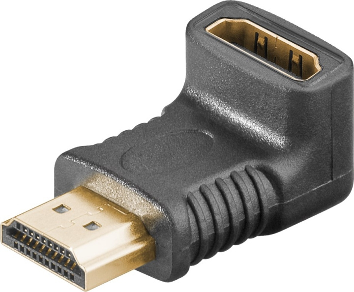 Goobay HDMI™ vinkeladapter 270°, guldpläterad, 8K @ 60 Hz HDMI™-uttag (typ A) > HDMI™ kontakt (typ A) 270 ° in de groep HOME ELECTRONICS / Kabels & Adapters / HDMI / Adapters bij TP E-commerce Nordic AB (C54161)