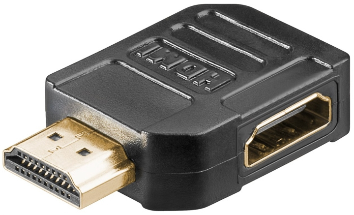 Goobay HDMI™ vinkeladapter 270°, guldpläterad, 8K @ 60 Hz HDMI™-uttag (typ A) > HDMI™ kontakt (typ A) 270 ° in de groep HOME ELECTRONICS / Kabels & Adapters / HDMI / Adapters bij TP E-commerce Nordic AB (C54162)