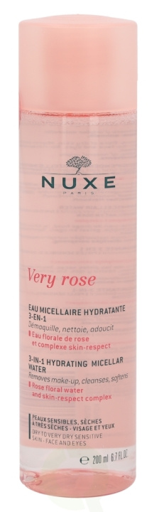 Nuxe Very Rose 3-In-1 Hydrating Micellar Water 200 ml Dry To Very Dry Sensitive Skin - Face And Eyes in de groep BEAUTY & HEALTH / Huidsverzorging / Gezicht / Gezichtswater en Facemist bij TP E-commerce Nordic AB (C54299)