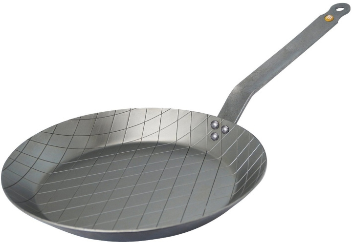De Buyer Mineral B Element-stekpanna med räfflat mönster, tillverkad av kolstål, 28 cm in de groep HUISHOUDEN & TUIN / Keukengerei / Koekenpannen bij TP E-commerce Nordic AB (C54520)