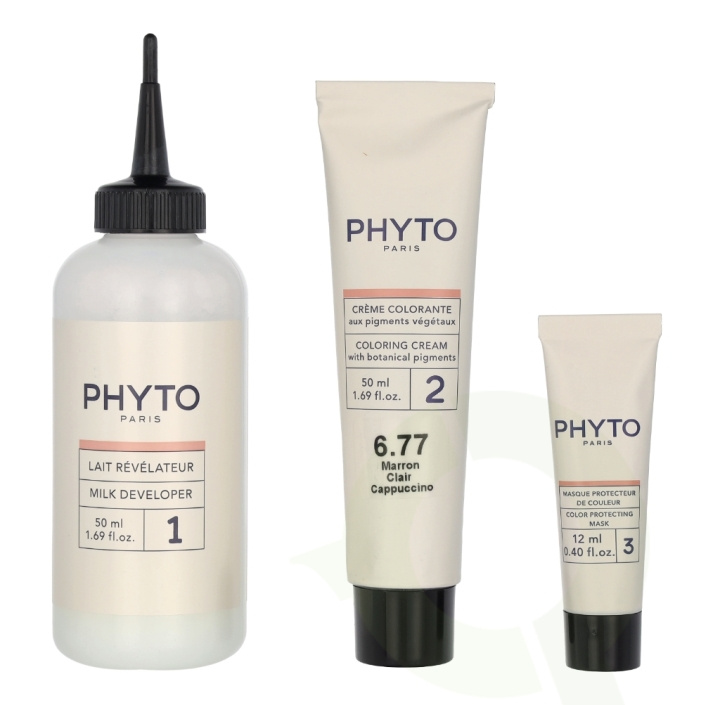 Phyto Phytocolor Permanent Color 112 ml #6.77 Light Brown Cappuccino in de groep BEAUTY & HEALTH / Haar & Styling / Haarverzorging / Haarverf / Haarverf & Kleurbommen bij TP E-commerce Nordic AB (C55171)