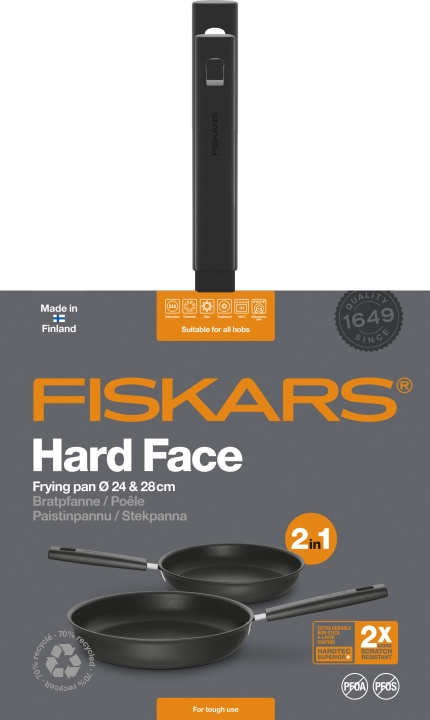 Fiskars Hard Face - set med stekpannor, 24 cm + 28 cm in de groep HUISHOUDEN & TUIN / Keukengerei / Koekenpannen bij TP E-commerce Nordic AB (C55225)