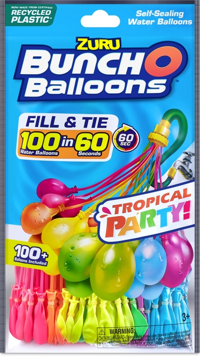 Bunch O \'Balloons Tropical Party -vattenballonger, 3 buntar in de groep SPEELGOED, KINDER- & BABYPRODUCTEN / Buitenspeelgoed / Tuinspeelgoed bij TP E-commerce Nordic AB (C55362)