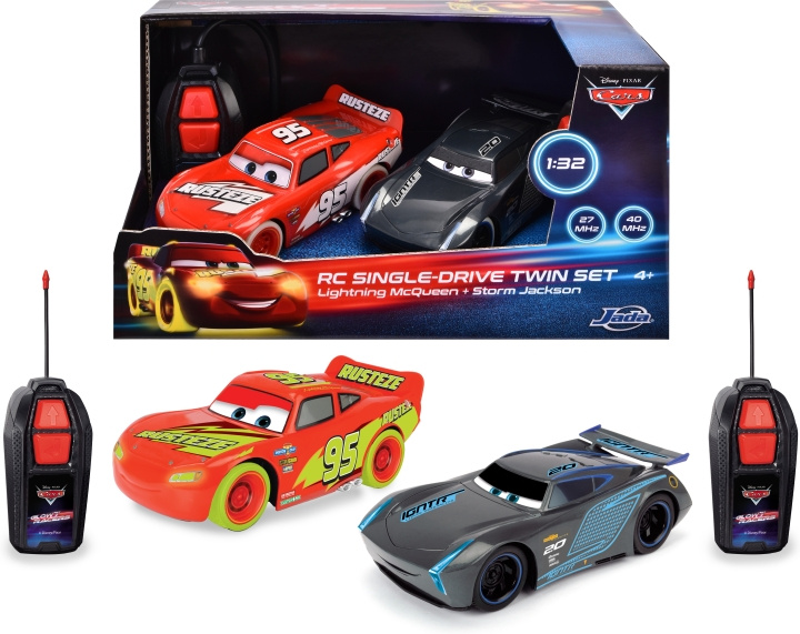 Jada RC Disney Cars Glow Racers - fjärrstyrda bilar, Salama & Jackson in de groep SPEELGOED, KINDER- & BABYPRODUCTEN / Op afstand bestuurbaar / Afstand bestuurbare auto\'s bij TP E-commerce Nordic AB (C55406)