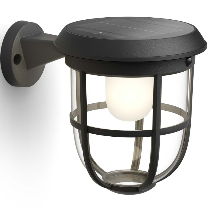 Philips Radii Vägglampa Solcell Ultra Efficient LED 250lm Svart in de groep HUISHOUDEN & TUIN / Elektriciteit & Verlichting / Buitenverlichting / Zonnecelverlichting bij TP E-commerce Nordic AB (C55449)