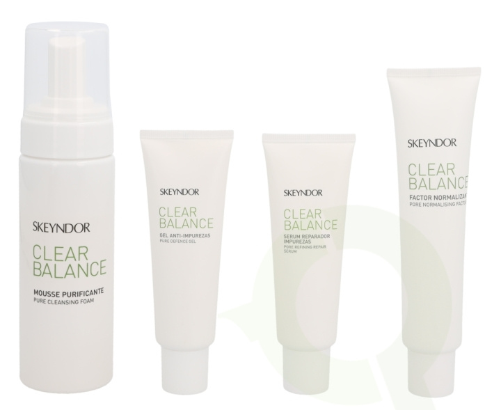 Skeyndor Clear Balance Oily Skins Pack 325 ml Pure Cleansing Foam 150ml/2xPure Defence Gel 50ml/Pore Normalising Factor 75ml in de groep BEAUTY & HEALTH / Cadeausets / Cadeausets voor haar bij TP E-commerce Nordic AB (C55962)