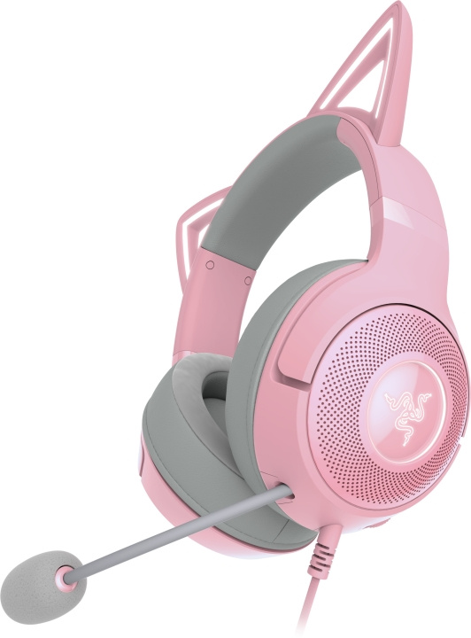 Razer Kraken Kitty V2 Gaming Headset, Rosa in de groep COMPUTERS & RANDAPPARATUUR / GAMING / Koptelefoon bij TP E-commerce Nordic AB (C56140)