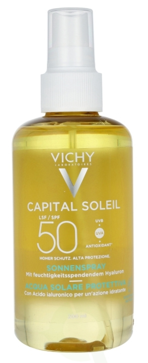 Vichy Capital Soleil Solar Protective Water SPF50 200 ml in de groep BEAUTY & HEALTH / Huidsverzorging / Zonnebank / Zonnebescherming bij TP E-commerce Nordic AB (C56659)