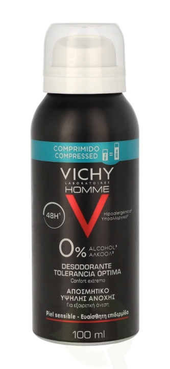 Vichy Homme 48H Optimal Tolerance Deodorant Spray 100 ml in de groep BEAUTY & HEALTH / Geuren & Parfum / Deodorant / Deodorant voor vrouwen bij TP E-commerce Nordic AB (C56668)