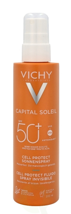 Vichy Capital Soleil Cell Protect Water Fluid Spray SPF50+ 200 ml in de groep BEAUTY & HEALTH / Huidsverzorging / Gezicht / Dagcrème bij TP E-commerce Nordic AB (C56673)