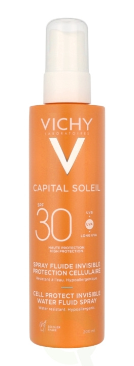 Vichy Capital Soleil Cell Protect Water Fluid Spray SPF30+ 200 ml in de groep BEAUTY & HEALTH / Huidsverzorging / Zonnebank / Zonnebescherming bij TP E-commerce Nordic AB (C56674)