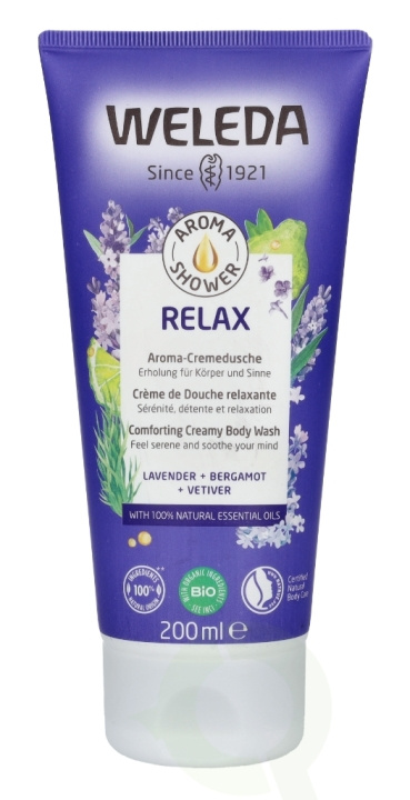 Weleda Aroma Relax Shower Cream 200 ml Comforting Creamy Body Wash, Lavender + Bergamot + Vetiver in de groep BEAUTY & HEALTH / Huidsverzorging / Lichaamsverzorging / Bad- en douchegels bij TP E-commerce Nordic AB (C56773)