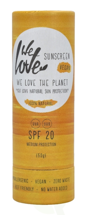 We Love The Planet Vegan Sunscreen Stick SPF20 50 gr in de groep BEAUTY & HEALTH / Huidsverzorging / Zonnebank / Zonnebescherming bij TP E-commerce Nordic AB (C56774)