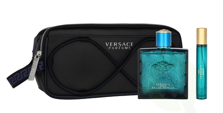 Versace Eros Pour Homme Giftset 110 ml Edp Spray 100ml/Edp Spray 10ml/Toiletbag in de groep BEAUTY & HEALTH / Cadeausets / Cadeausets voor hem bij TP E-commerce Nordic AB (C56893)