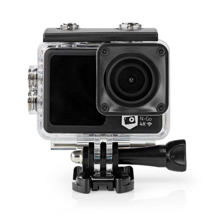 Nedis Action Cam | Dubbel scherm | 4K@30fps | 16 MPixel | Waterbestendig tot: 30.0 m | 90 min | Wi-Fi | App beschikbaar voor: Android™ / IOS | Mounts inbegrepen | Zwart in de groep SPORT, VRIJE TIJD & HOBBY / Actiecamera\'s en accessoires / Actiecamera\'s bij TP E-commerce Nordic AB (C56989)