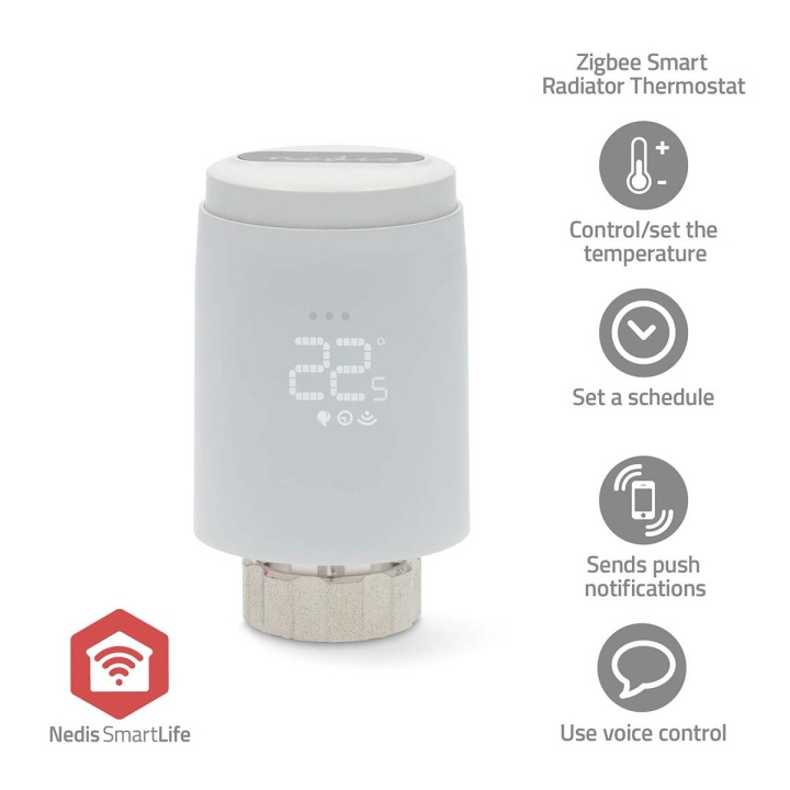 Nedis SmartLife Radiatorbediening | Zigbee 3.0 | Batterij Gevoed | LED | Android™ / IOS in de groep HUISHOUDEN & TUIN / Smart home / Slimme sensoren bij TP E-commerce Nordic AB (C57005)