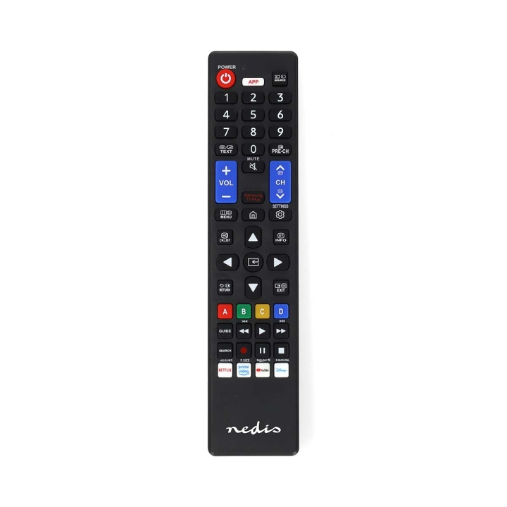 Nedis Vervangende Afstandsbediening | Geschikt voor: Samsung | Voorgeprogrammeerd | 1 Apparaat | Amazon Prime / Disney + Button / Netflix Knop / Smart Home Knop / Youtube Knop | Infrarood | Zwart in de groep HOME ELECTRONICS / Audio & Beeld / TV & Accessoires / Afstandsbedieningen bij TP E-commerce Nordic AB (C57017)