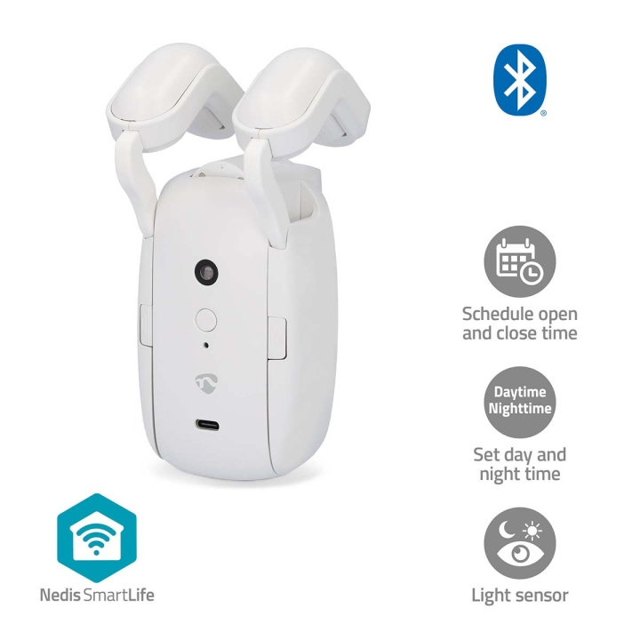 Nedis SmartLife Gordijnrobot | Roede | Gordijnen | Batterij Gevoed / USB Gevoed | 4000 mAh | Bluetooth® | Wit in de groep HUISHOUDEN & TUIN / Smart home bij TP E-commerce Nordic AB (C57031)