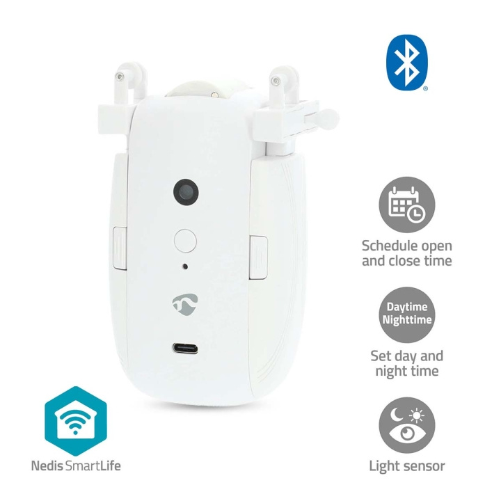 Nedis SmartLife Gordijnrobot | I Rail / U Rail | Gordijnen | Batterij Gevoed / USB Gevoed | 4000 mAh | Bluetooth® | Wit in de groep HUISHOUDEN & TUIN / Smart home / Slimme huissystemen bij TP E-commerce Nordic AB (C57032)