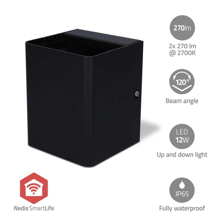 Nedis Smartlife Buitenlamp | 2 x 270 lm | Zigbee 3.0 | 12 + 4 W | RGB / Warm Wit | 2700 K | Aluminium | Android™ / IOS in de groep HUISHOUDEN & TUIN / Elektriciteit & Verlichting / Buitenverlichting / Buitenwandlamp / Buitenwandlamp zonder sensor bij TP E-commerce Nordic AB (C57036)
