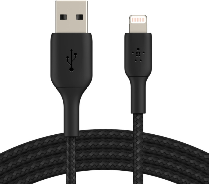 Belkin BOOST CHARGE™ Lightning - USB-A-kabel flätad, 0,15 m, svart in de groep SMARTPHONE & TABLETS / Opladers & Kabels / Kabels / Kabels Lightning bij TP E-commerce Nordic AB (C57664)