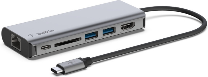 Belkin USB-C 6 in 1 Multi-Port Gigabit Ethernet - adapter in de groep COMPUTERS & RANDAPPARATUUR / Laptops & accessoires / Docking station bij TP E-commerce Nordic AB (C57702)